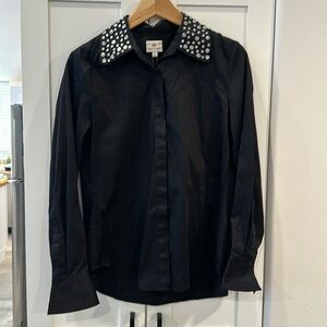 Beautiful black AG button up blouse